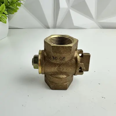 1-1/4" Brass Swing Check Valve, Threaded NPT, Heavy Duty Water/Gas Line - Thumbnail 3