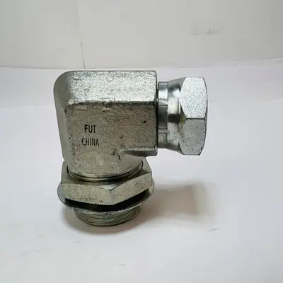 1-1/4" JIC Swivel Female x Male ORB Adjustable 90 Degree Hydraulic Elbow Fitting - Thumbnail 2