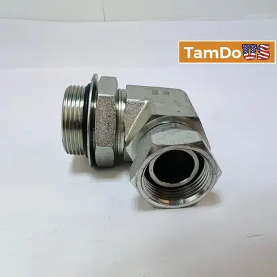 1-1/4" JIC Swivel Female x Male ORB Adjustable 90 Degree Hydraulic Elbow Fitting - Thumbnail 1