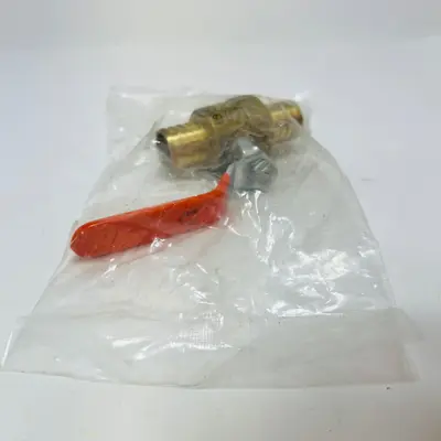 1" Brass PEX Barb Ball Valve 600 WOG Full Port Red Handle Shut-Off Valve - Thumbnail 3