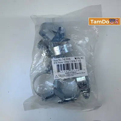 (10-Pack) ROC 34308 Hose Clamps 1-3/16" to 1-1/2" Stainless Steel - Thumbnail 4