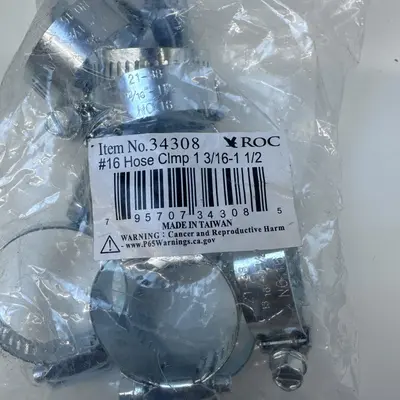 (10-Pack) ROC 34308 Hose Clamps 1-3/16" to 1-1/2" Stainless Steel - Thumbnail 2