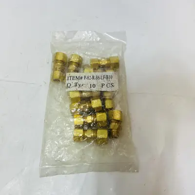 10x Brass Compression Fittings P-62-R-86-LF-B10, Lead Free, 1/2” OD, Union Coupling - Thumbnail 2