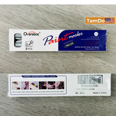Overseas PMA-520 Permanent Oil-Based Paint Markers SILVER - Thumbnail 6