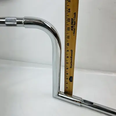 12" Rise Ape Hanger Motorcycle Handlebar Chrome Universal Fit Chopper Bobber - Thumbnail 6