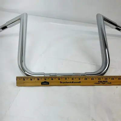 12" Rise Ape Hanger Motorcycle Handlebar Chrome Universal Fit Chopper Bobber - Thumbnail 3