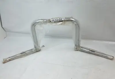12" Rise Ape Hanger Motorcycle Handlebar Chrome Universal Fit Chopper Bobber - Thumbnail 5