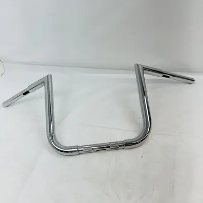 12" Rise Ape Hanger Motorcycle Handlebar Chrome Universal Fit Chopper Bobber - Thumbnail 2