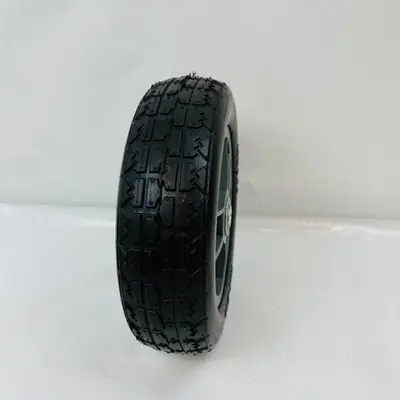 2-Pack Flat-Free Rubber Tire & Poly Wheel 10" x 2.75" Black/Gray Heavy Duty - Thumbnail 2