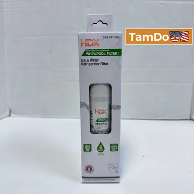 (2-Pack) HDX EDR1RXD1 Refrigerator Water Filter Replaces Whirlpool Filter 1 - Thumbnail 1