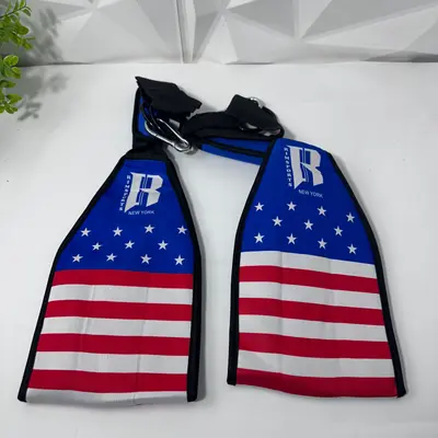 2 Pairs(4PCS) RIMSports Hanging Ab Straps Pull Up Bar Padded Arm Slings USA Flag - Thumbnail 7