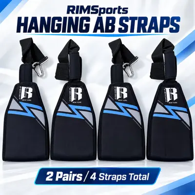 2 Pairs (4PCS) RIMSports Hanging Ab Straps Pull Up Bar Padded Arm Slings Workout - Thumbnail 2