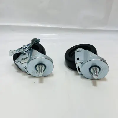 2 Piece 4 Inch Heavy Duty Caster Set Wheels - Thumbnail 7