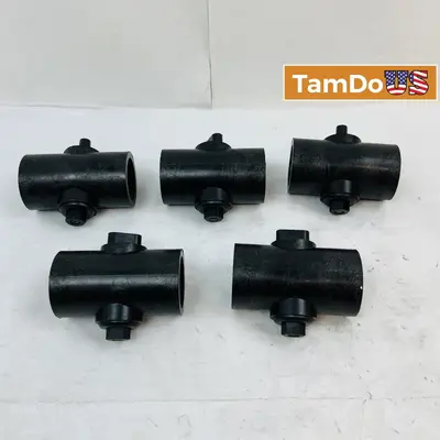 Black Plastic Saddle Tee Clamp-On Pipe Fittings (Lot of 5) - Thumbnail 1