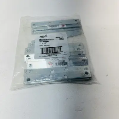 (20-Pack) National N272-740 Mending Plates 5"x5/8" Zinc Plated Steel - Thumbnail 1