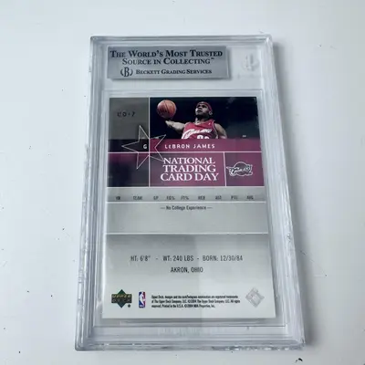 2004 Upper Deck LeBron James #UD7 National Trading Card Day BGS 9 Mint - Thumbnail 3