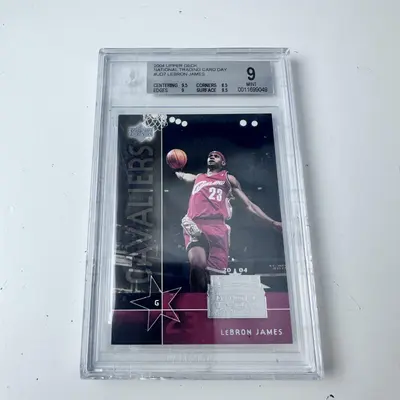 2004 Upper Deck LeBron James #UD7 National Trading Card Day BGS 9 Mint - Thumbnail 2