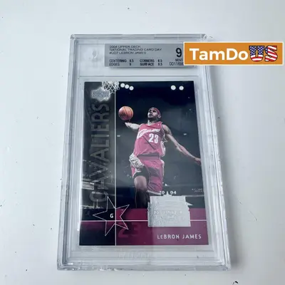 2004 Upper Deck LeBron James #UD7 National Trading Card Day BGS 9 Mint - New Open Box - Real photo at TamDo.us