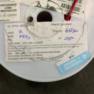 250 Ft. Machine Tool Wire 12 AWG 650 Strands Red - Thumbnail 6