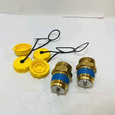 2x Hydraulic Coupler ISO-A 25bar Brass Quick Connect + Dust Caps, 1/2" NPT - Thumbnail 2