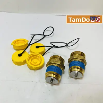 2x Hydraulic Coupler ISO-A 25bar Brass Quick Connect + Dust Caps, 1/2" NPT - New - Real photo at TamDo.us