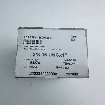 3/8-16 UNC x 1" Stainless Steel Hex Head Screws (Box of 50) - Thumbnail 2