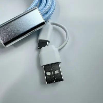 3-in-2 Multi-Device Charger Cable 4FT/1.2M Blue Fast Charging Cord Universal Use - Thumbnail 6