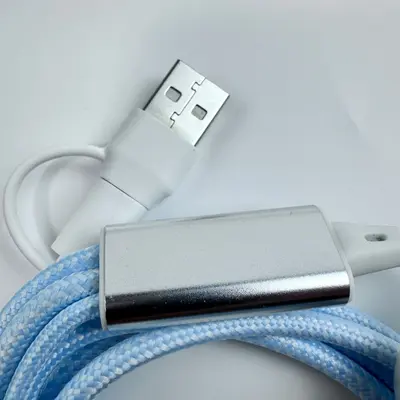 3-in-2 Multi-Device Charger Cable 4FT/1.2M Blue Fast Charging Cord Universal Use - Thumbnail 7