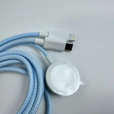3-in-2 Multi-Device Charger Cable 4FT/1.2M Blue Fast Charging Cord Universal Use - Thumbnail 3