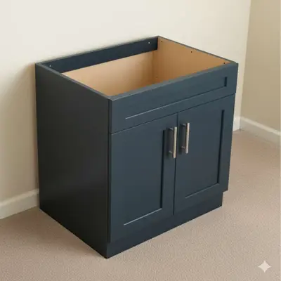 30" Bathroom Vanity Cabinet with Soft-Close Doors, Blue, Model US08 - Thumbnail 2