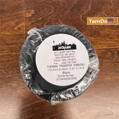 Jet City Label Thermal Transfer Ribbon – 110mm x 450m Black Wax - Thumbnail 6