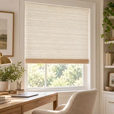 38" x 62" Natural Woven Wood Bamboo Roman Shade Window Blind Light Filtering - New - Real photo at TamDo.us