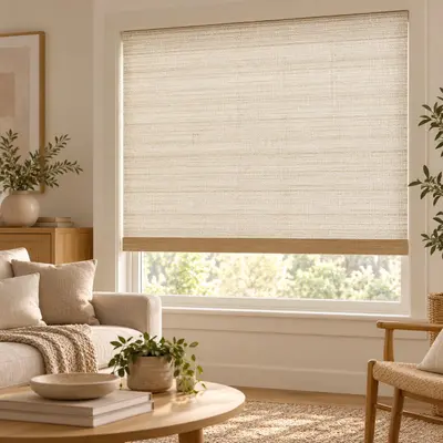38" x 62" Natural Woven Wood Bamboo Roman Shade Window Blind Light Filtering - Thumbnail 3