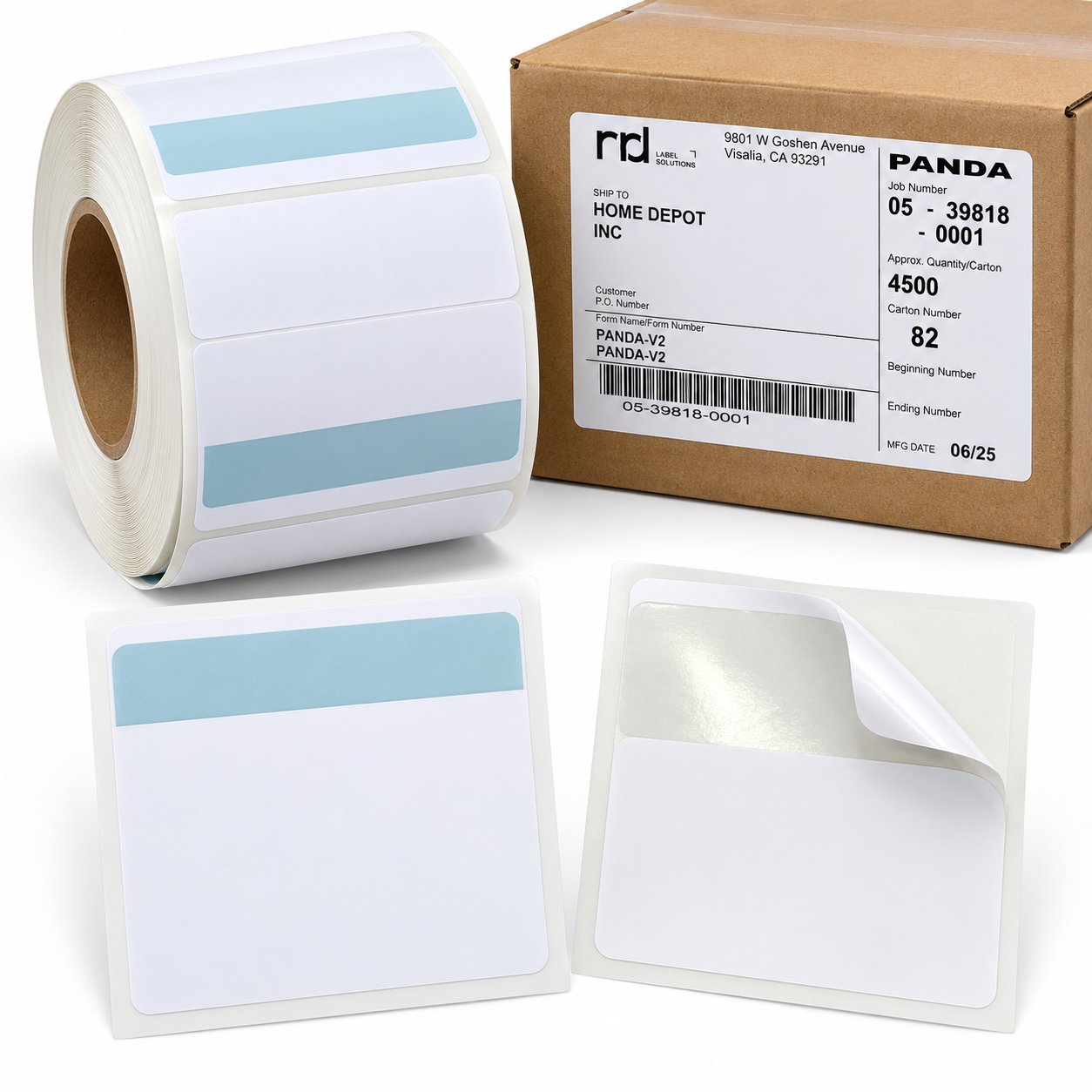 4500 Shipping Labels 3.86" x 3.86" Square Self-Adhesive Sticker Labels Bulk Pack - Photo 1 - Real photo at TamDo.us