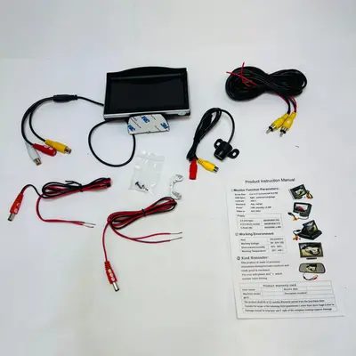 5 Inch Car TFT LCD Monitor Rear View Backup Camera Kit Parking Reverse System - Thumbnail 2