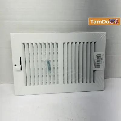 6-in x 10-in White 2-Way Sidewall/Ceiling Register - Thumbnail 4