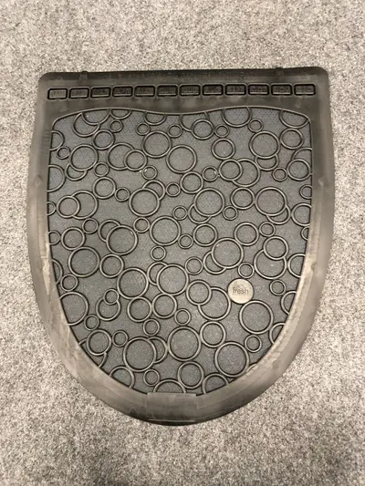 (6 Pack) P-Shield Floor Protector Urinal Mat, Black-on-Black, Odor Control - Thumbnail 2