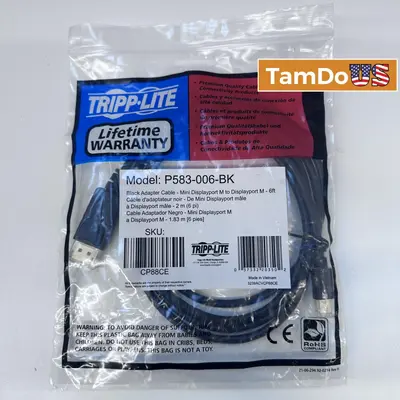 Tripp Lite Mini DisplayPort to DisplayPort Cable 6ft 4K - New - Real photo at TamDo.us