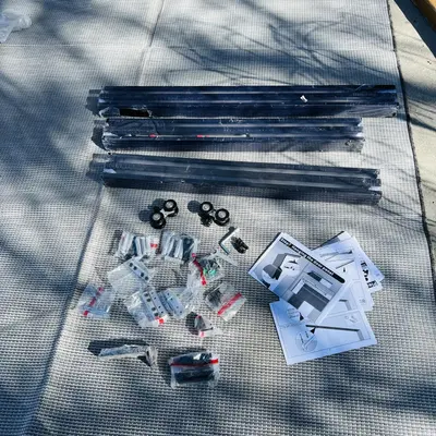 96” Sliding Barn Door Hardware Kit Black Steel Track Set - Thumbnail 2
