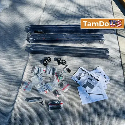 96” Sliding Barn Door Hardware Kit Black Steel Track Set - Thumbnail 1