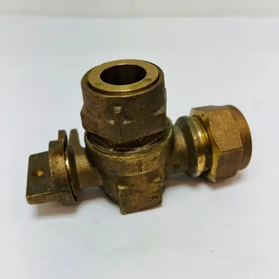 A.Y.McDonald 1" CTS Compression Brass Angle Curb Stop Meter Valve 300W Lead Free - Thumbnail 8