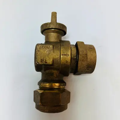 A.Y.McDonald 1" CTS Compression Brass Angle Curb Stop Meter Valve 300W Lead Free - Thumbnail 3