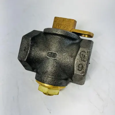 A.Y. McDonald Flat Head Black Iron Gas Plug Valve with Lockwing - Thumbnail 3