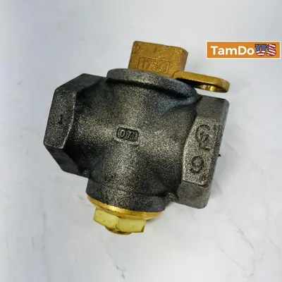 A.Y. McDonald Flat Head Black Iron Gas Plug Valve with Lockwing - Thumbnail 5
