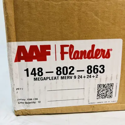 AAF Flanders MEGApleat MERV 9 Air Filter 24x24x2, Case of 12 - Thumbnail 2