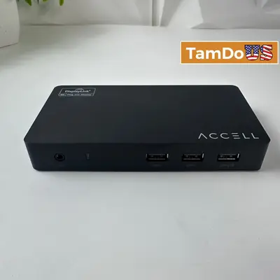Accell Universal Laptop Docking Station USB 3.0 Dual Video 4K HDMI DisplayPort - Thumbnail 1