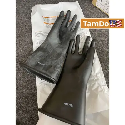ACTIVARMR Rubber Insulating Gloves Size 8 Class 0 11" Black - Thumbnail 1