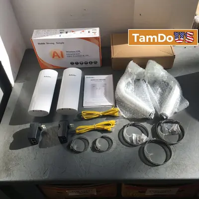Adalov Wireless Bridge CPE365/CPE366 Outdoor PtP PoE Network Kit - New Open Box - Real photo at TamDo.us