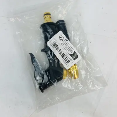 Adjustable High-Pressure Water Spray Nozzle with Quick Connect - Black & Brass - Thumbnail 2
