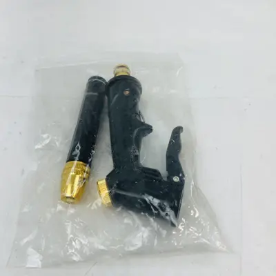 Adjustable High-Pressure Water Spray Nozzle with Quick Connect - Black & Brass - Thumbnail 3
